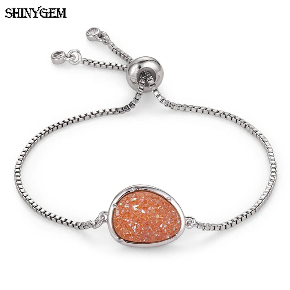 ShinyGem модные хрустальные браслеты с подвеской регулируемые из нержавеющей стали