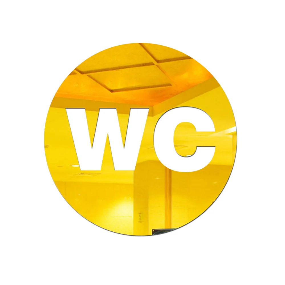 Акриловая 3D Наклейка на стену с зеркалом Настенная для туалета входной знак DIY