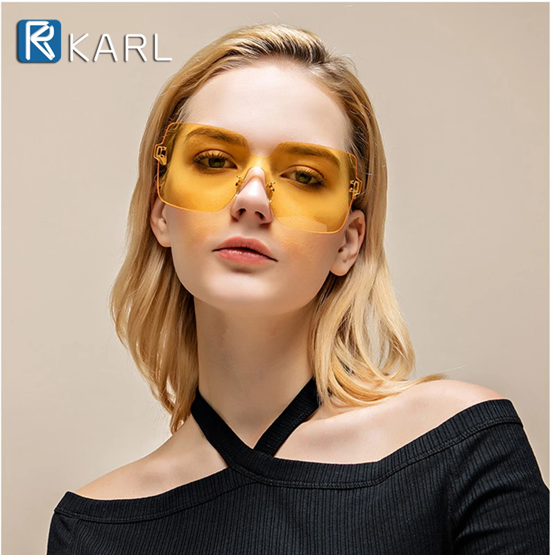 Новые квадратные солнцезащитные очки для женщин негабаритные без оправы женские