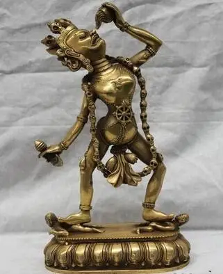 

free shipping Tibet Buddhist Fane Brass Copper Vajrayogini Vajravarahi Dakini Buddha Statue