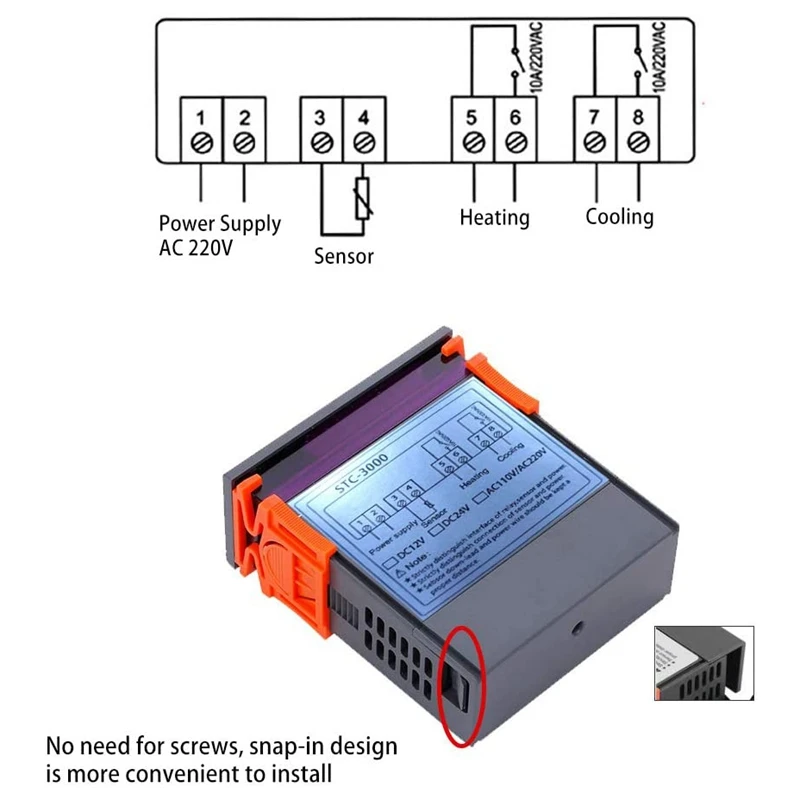 STC-3000 High-Precision Digital Thermostat Is Used for Incubator Temperature Control Adjustment Heating Cooler Retail |