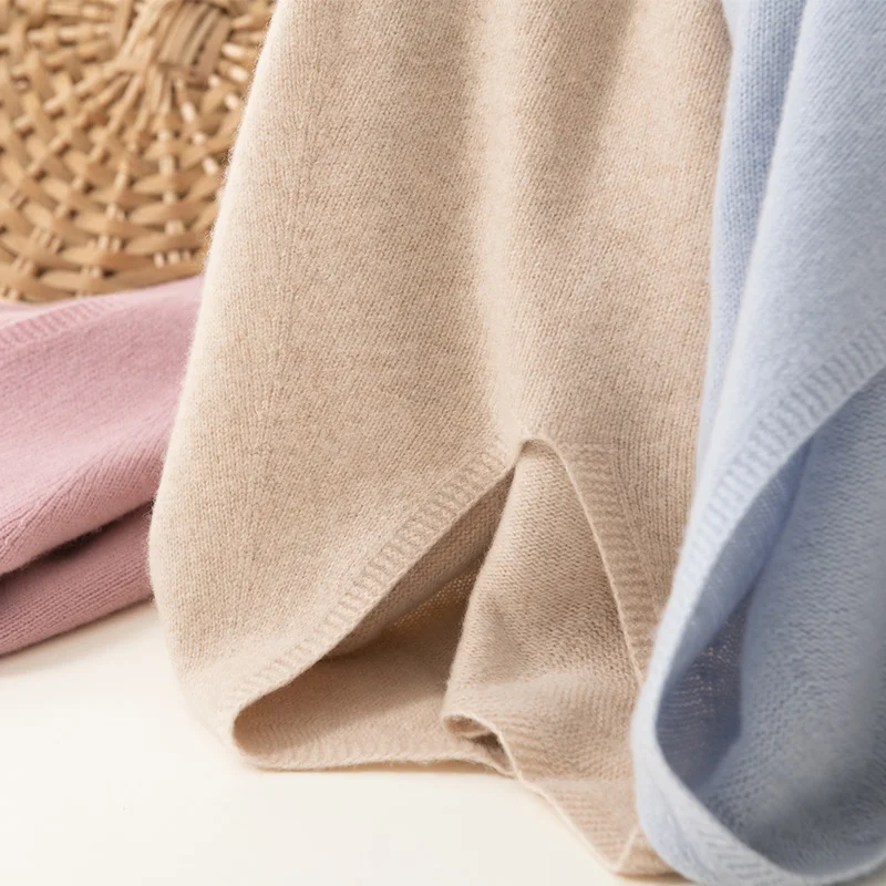 100% шерсть бесшовный вязаный свитер 3 цвета свободный женский простой дизайн