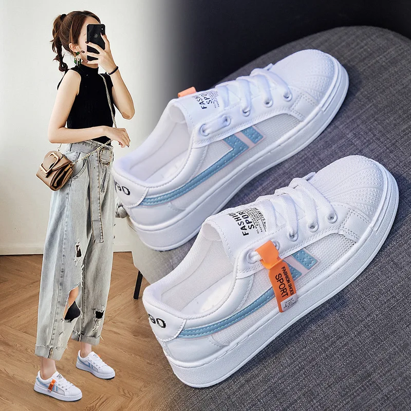 Ins breathable mesh female 2021 summer new student thick white shoe bottom platform sandals women shoes XQ726-1