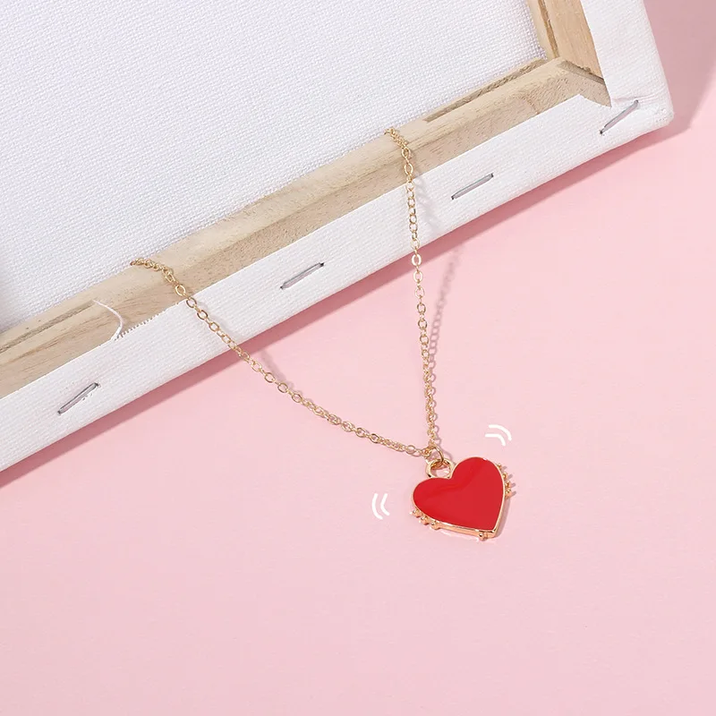 Женское длинное ожерелье с красным сердцем | Украшения и аксессуары