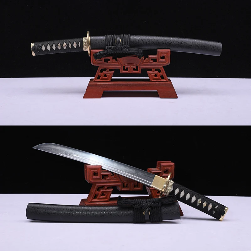 

Japanese Warrior Katanas Tanto Steelmaking Real Swords Handmade Full Tang Razor Sharp Clay Tempered True Hamon Tsuba Catana