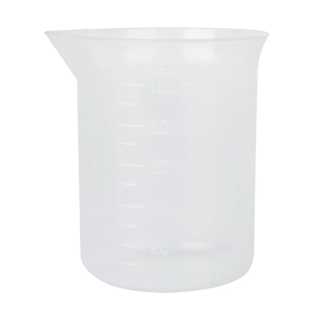 

100ml Graduated Measuring Cup Transparent Plastic Measuring Cup Reusable Liquid Measuring Cup Kitchen and Lab Tool