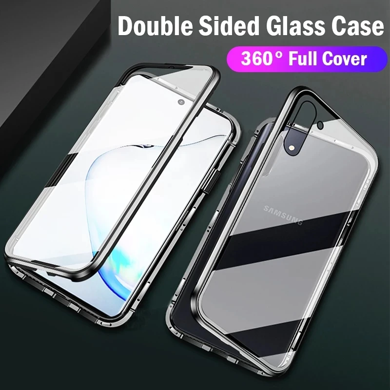 

Double Sided Magnetic Metal Case For Samsung Galaxy S23 S22 S20 S21 S10 Plus Note20 S23Ultra 21FE A51 A71 A53 A14 Glass Cover
