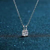 trendy 0 8 carat d color moissanite diamond necklace women jewelry 925 sterling silver 4 prong gra moissanite clavicle necklace