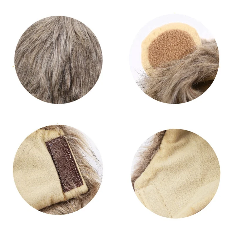 Хэллоуин Забавный домашний костюм косплей льва грива парик шапочка для кошки