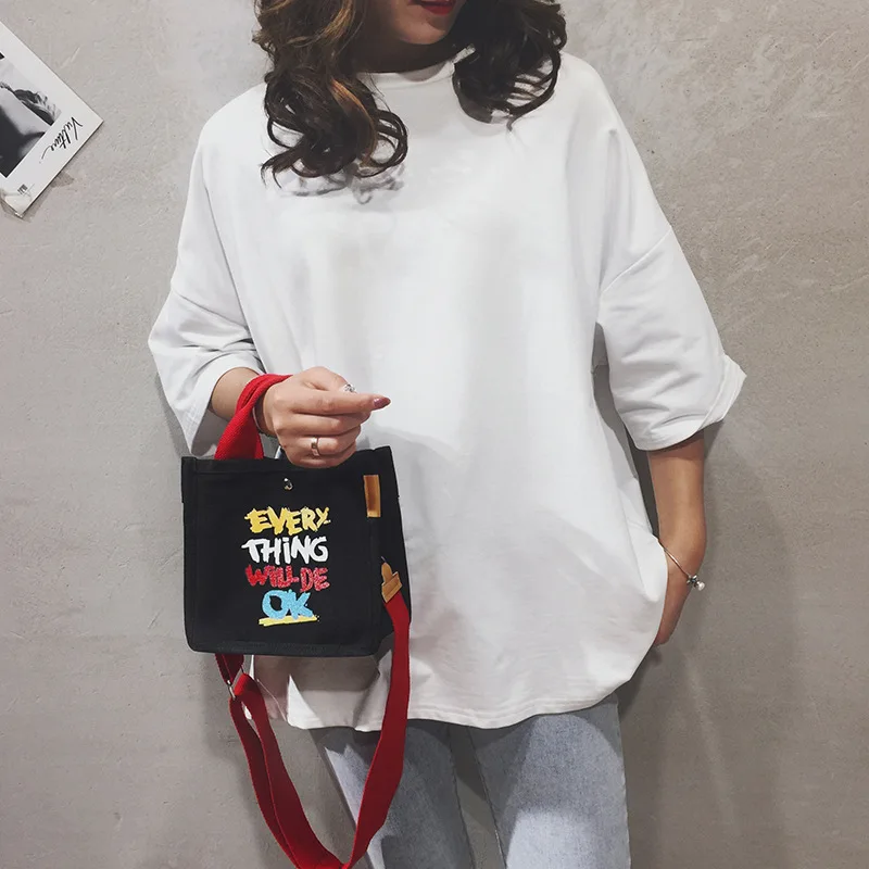 JIULIN 2019 new canvas casual letter bucket bag Mori mini shoulder slung women's | Багаж и сумки