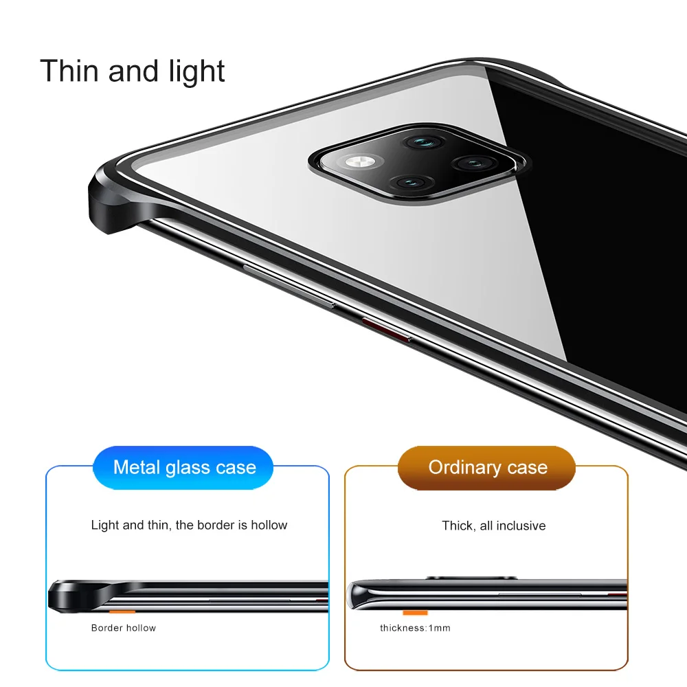 OATSBASF металлический чехол из закаленного стекла для телефона huawei mate 20 pro простой