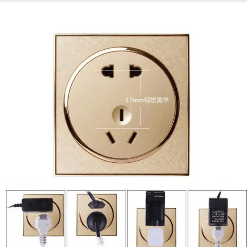 USB ключ переключатель гнездо пять отверстий золото панель управления Шампань