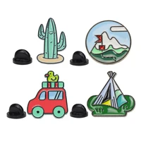 cactus cat enamel pin custom kitten face cactus coffee brooches shirt lapel bag funny animal plant badge jewelry gift for kids