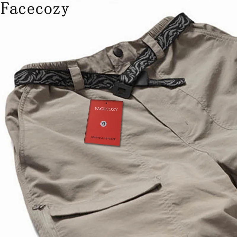 Мужские быстросохнущие походные штаны Facecozy летние съемные для кемпинга уличные