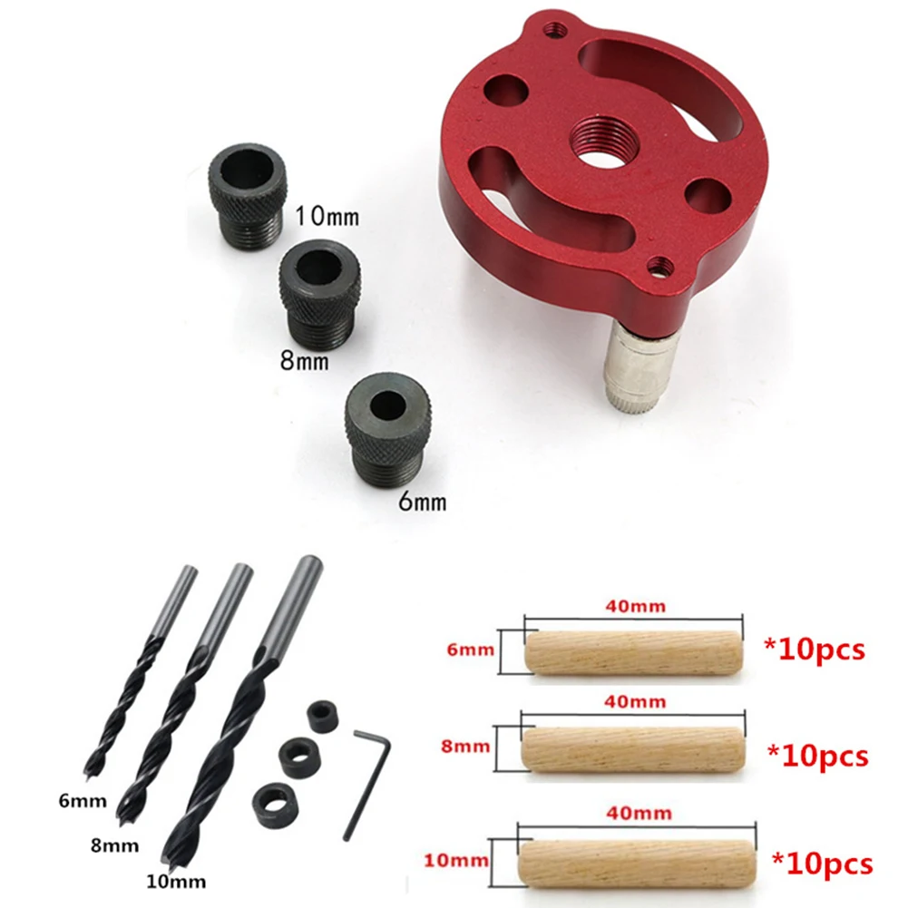 

41pcs Wood Dowel Puncher Hole Self Centering Splicing Drilling Locator Guide Kit Circular Woodworking Pocket Perforation Locator