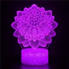 Настольная лампа в форме цветка лотоса, 3D светильник с цветами и сенсорсветодиодный управлением, ночник с питанием от USB, освещение для сна, детские подарки, украшение для спальни