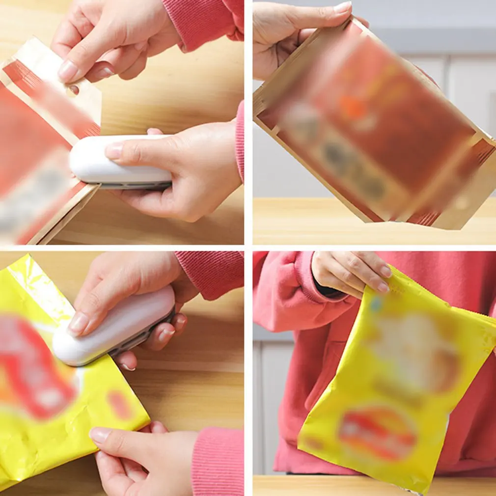 

2PCS Portable Sealing Machine Piezoelectric Storage Snacks Preservation Vacuum Household Sealing Food Clip Heat Sealer