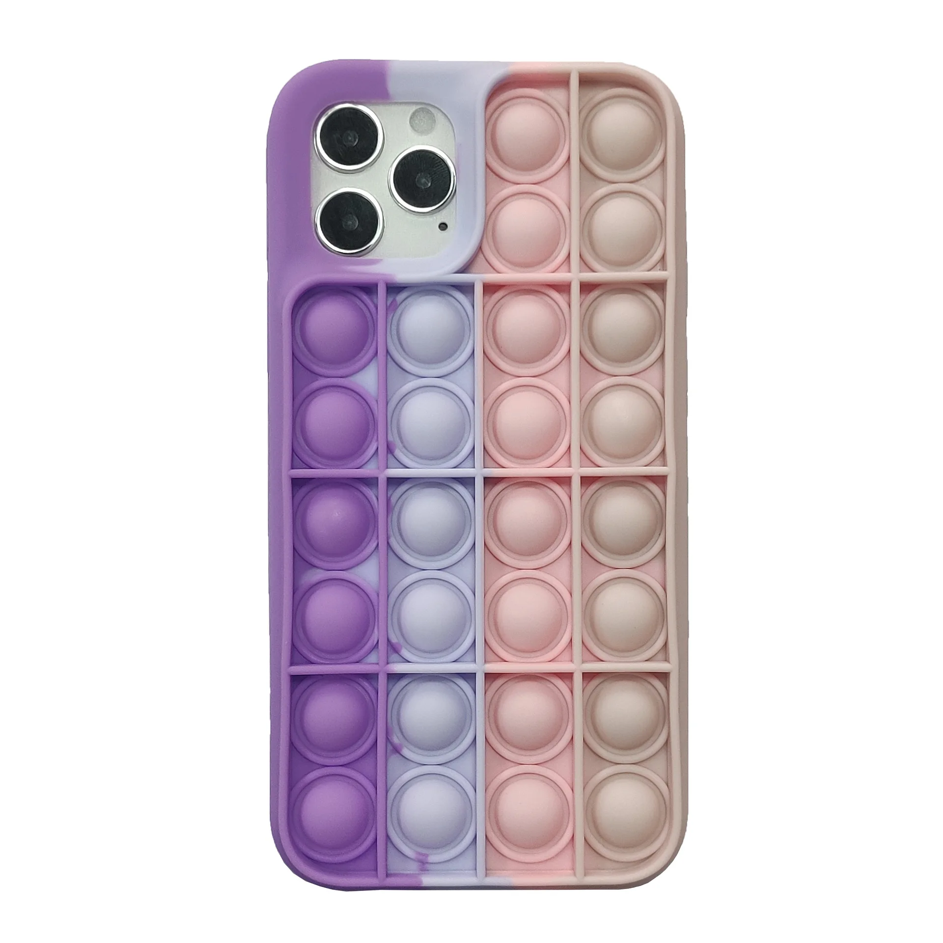 

Newest Silicone Anti Shock Fidget Toy Rainbow Pop It Bubble Phone Case Cover