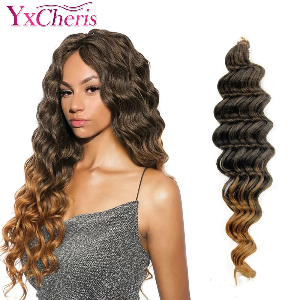 

YxCheris Crochet Hair Crochet Braid Deep Twist Hair Premium Deep Wave Synthetic Hair Extension 18 inch 80 g Braiding Bulk