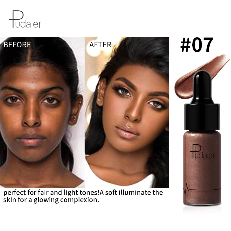 

Pudaier Liquid Highlighter for Face Illuminator Makeup Highlighter Body Face Glow Shimmer Highlight Concealer Contouring Bronzer