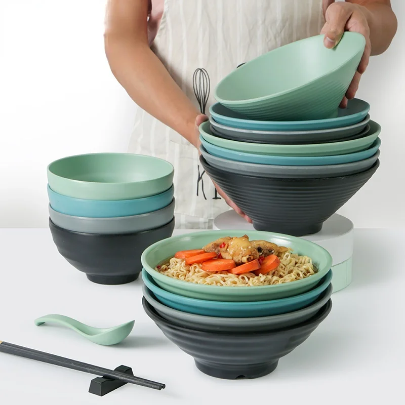 Nordic Tableware Melamine Noodle Bowl Commercial Net Red Plastic Big Soup Rice Restaurant | Дом и сад