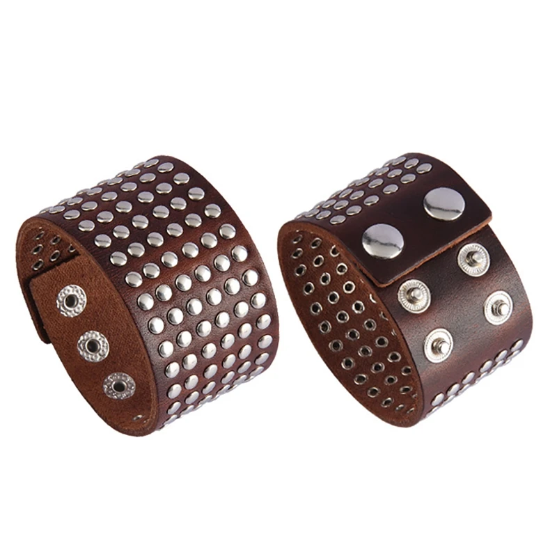 

Fake Leather Bracelet Punk Jewelry Women Bracelets Can Adjustable Cuff Bangle Black Women Men Leather Jewellery Accessories