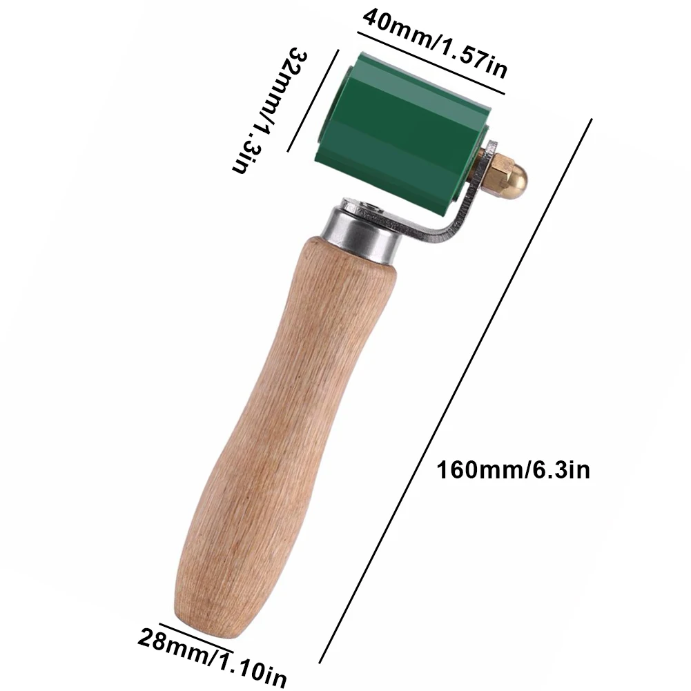 

Wallpaper Silicon Rollers Wood Ergonomic Hand Wall Paper Edge Seam Flat Two-way Bearing Pressure Roller DIY Home Tools 40mm