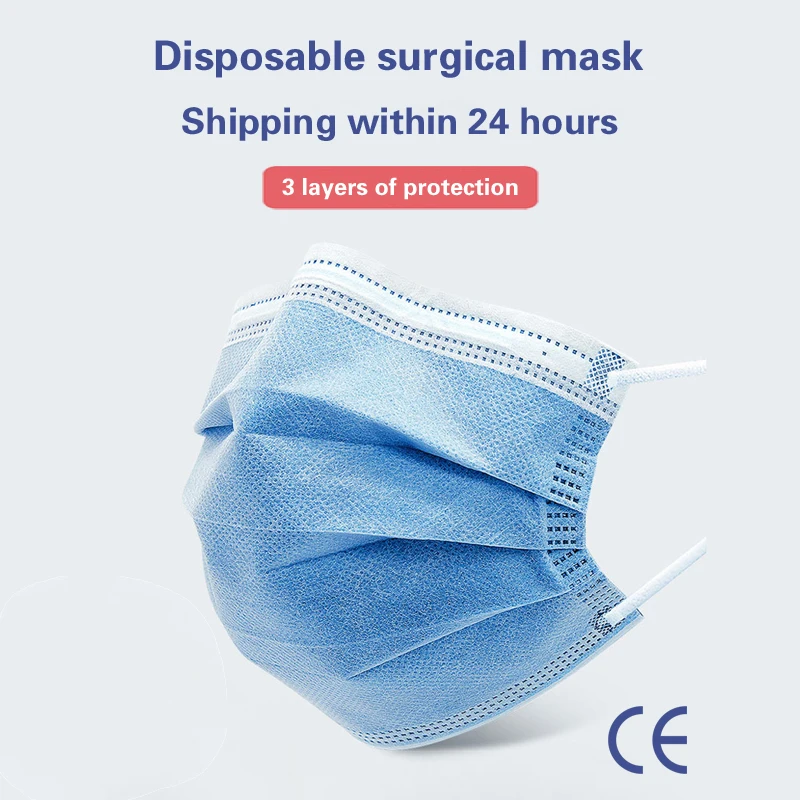 3 Слои медицинские маски из нетканого материала анти-защита от пыли эластичная