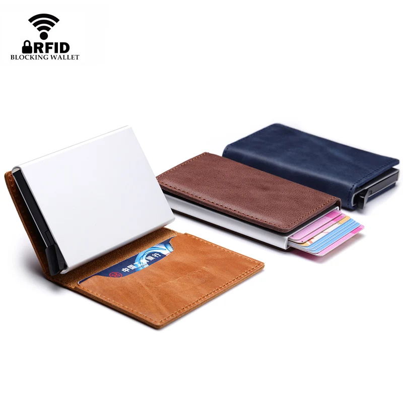 DIENQI Rfid мужской кошелек из натуральной кожи, держатель для карт, маленькие тонкие кошельки, мужской мини тонкий кошелек, волшебный кошелек для денег, Валет, новинка