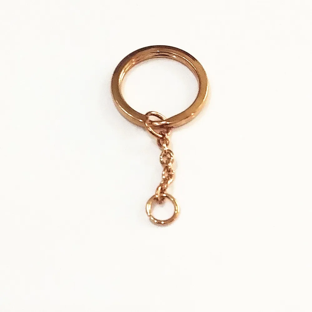 

DIY 25mm Stainless Steel Key Ring Key Chain Accessories Gold/rose Gold Color Key Holder Wholesale 10pcs