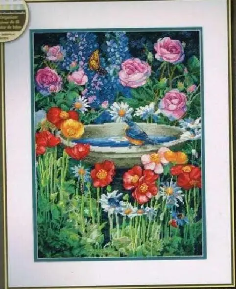 

Top Quality Beautiful Lovely Counted Cross Stitch Kit Garden Reflections Roses Poppy Butterfly Bird dim 70-35288 35288