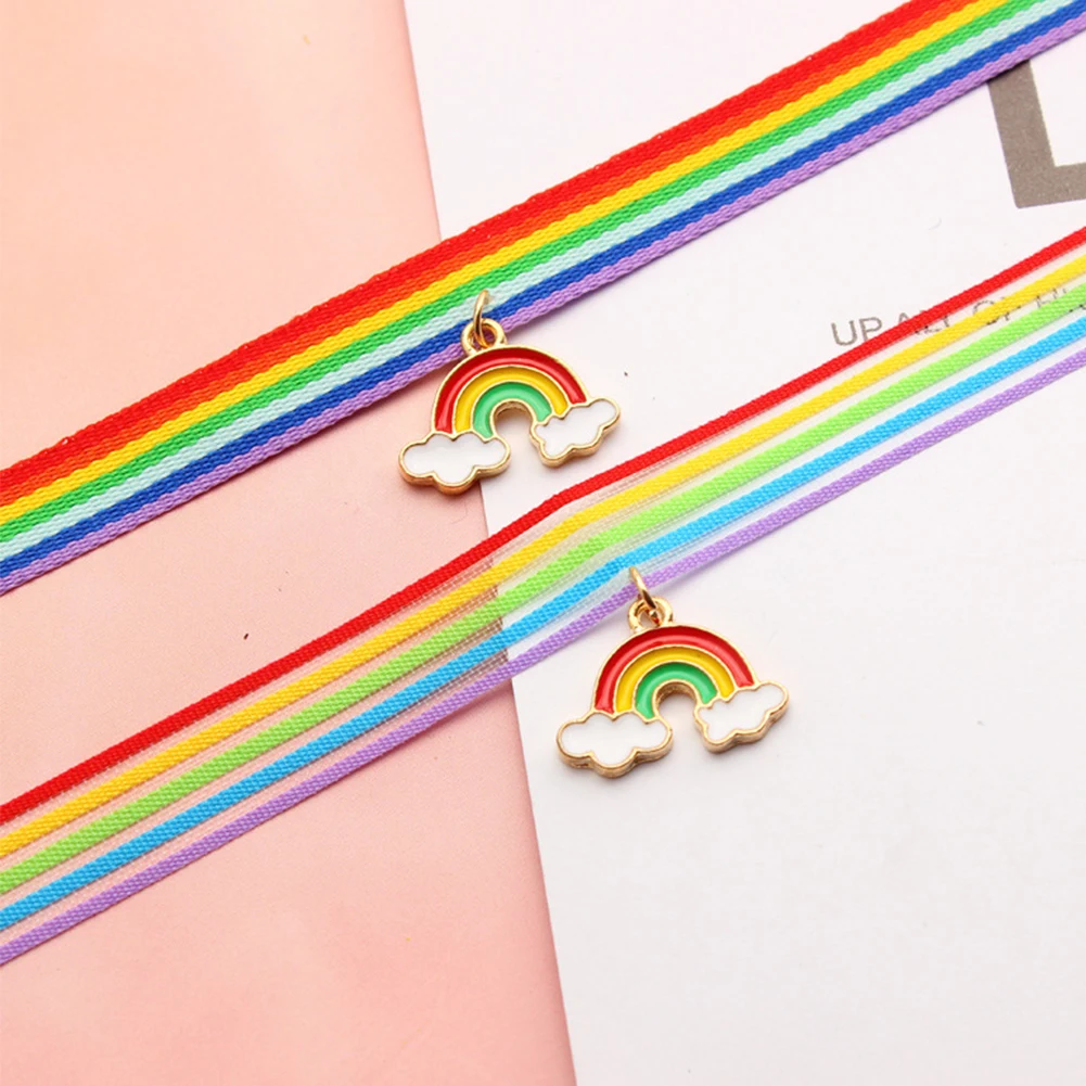 1 предмет Новинка Мода полиэстер Радужное колье ожерелье для женщин ювелирные