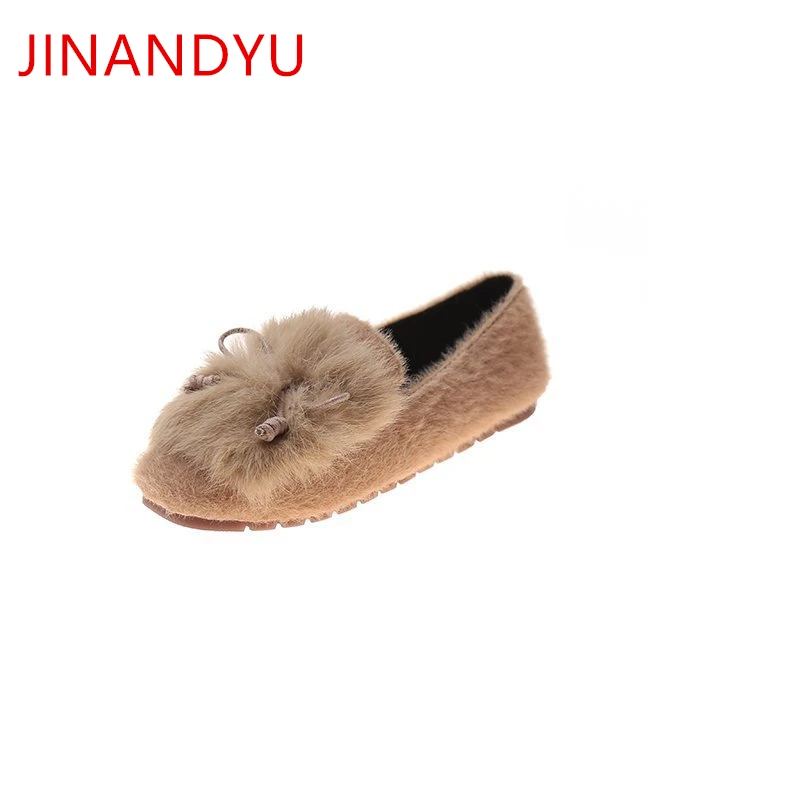 

Loafers Women Flat Cotton Shoes Casual Warm Winter Shoes Woman Flats Furry Boots Comfortable Fashion Women Walking Shoes
