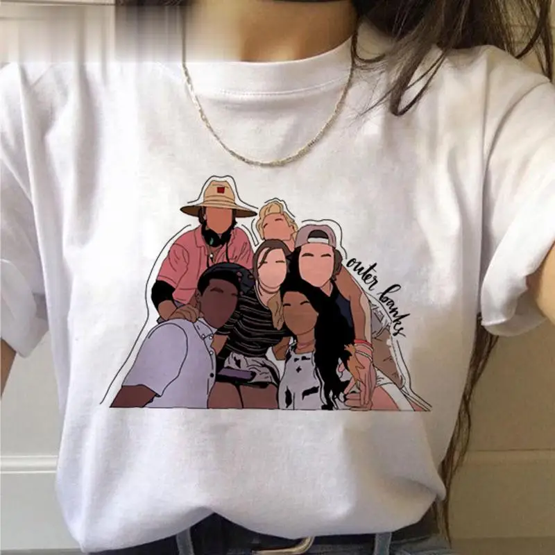

Pogue Life Outer Banks Harajuku T Shirt Women Ullzang Funny Cartoon T-shirt Aesthetic Summer Tshirt 90s Graphic Top Tees Female