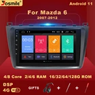 Автомобильный мультимедийный плеер, 6 ГБ, 128 ГГц, 2 din, Android 11, для Mazda 6 2007 2008-2012, радио, стерео, навигация, GPS, видео, Carplay, RDS, WifiDSP