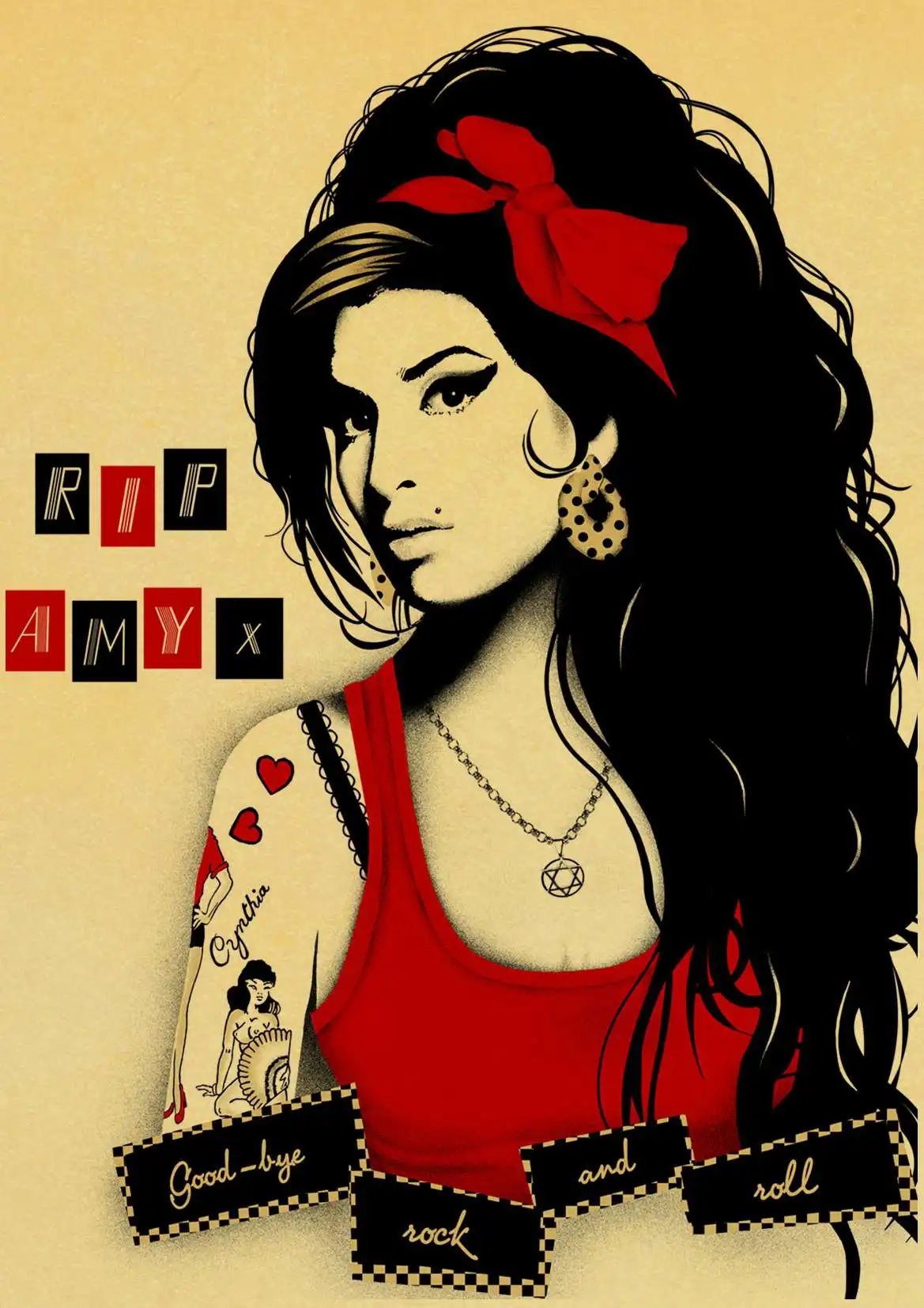 Amy Winehouse Ретро плакат печать высокое качество наклейки на стену для гостиной