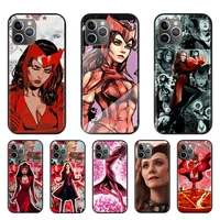 scarlet witch marvel for apple iphone 7 8 x xr xs 11 12 13 se 2020 pro max mini plus black silicone soft phone case