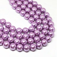 4 14mm violet high end glass pearl beads imitation pearls round beads for jewelry making diy necklace bracelet earring accessory