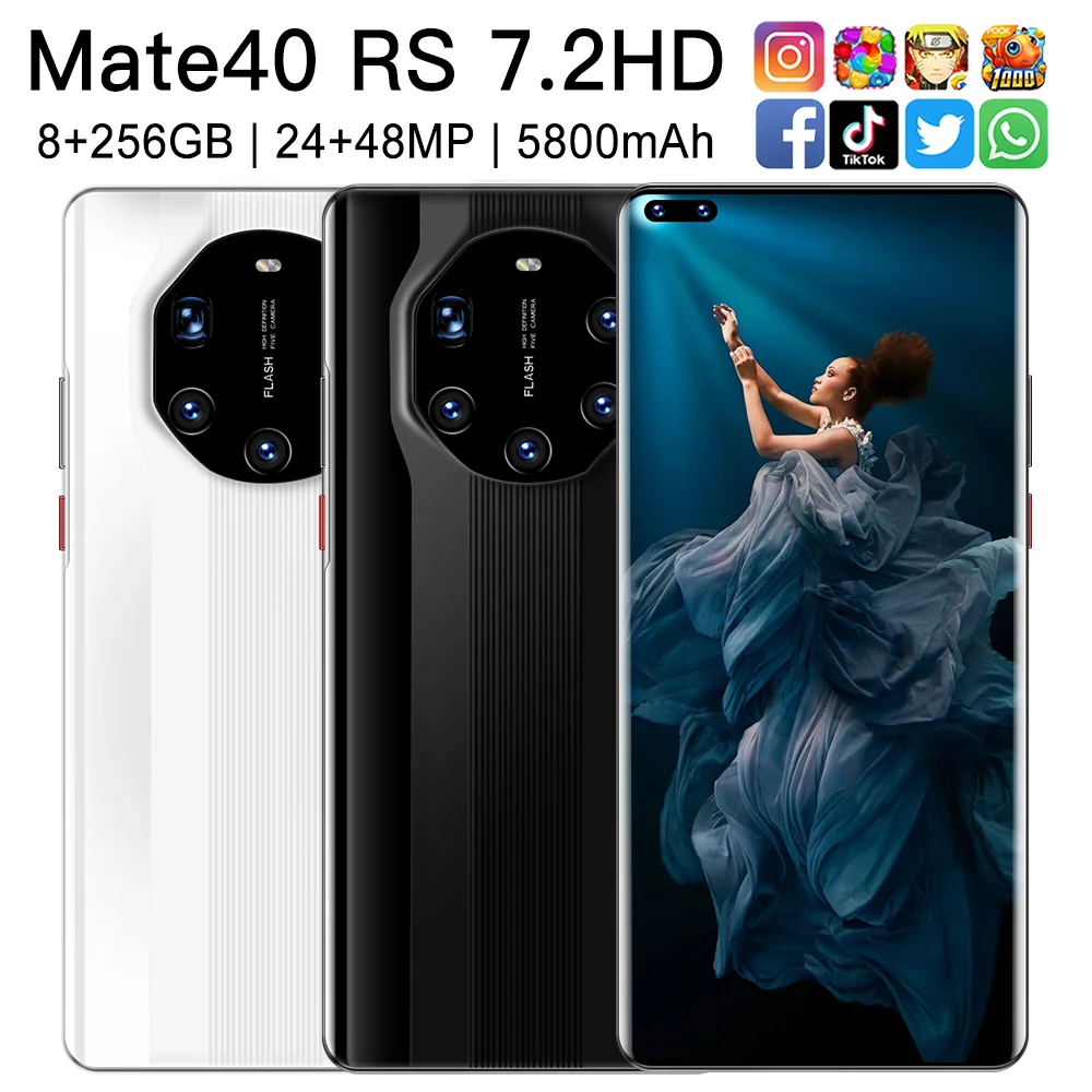 Смартфон с фотокамерой 5G Mate40 RS HUAWE 16 ГБ 512 50 МП 10 ядер 5800 мач 4G LTE | Мобильные