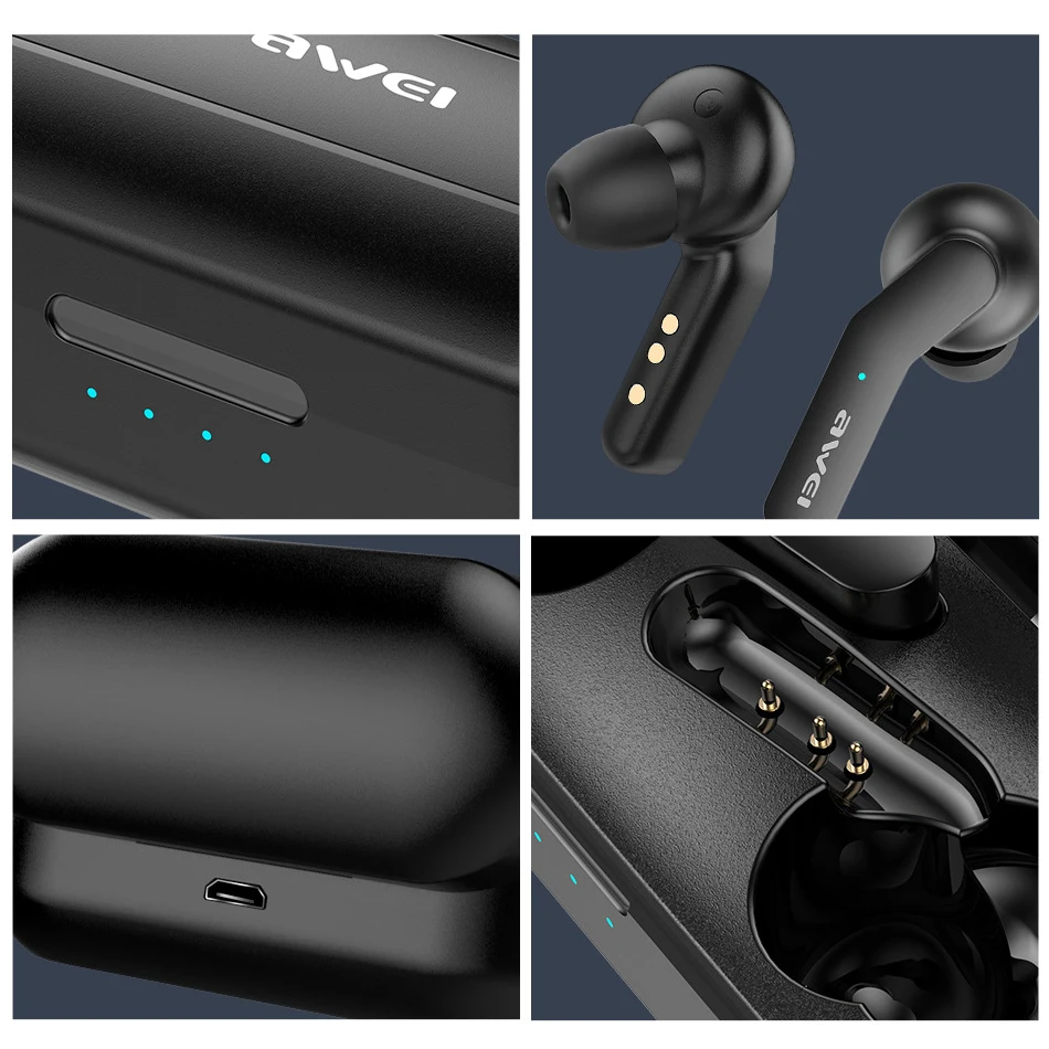 Awei новые TWS беспроводные наушники Bluetooth V5.0 стерео HiFi с сенсорным управлением CVC IPX4