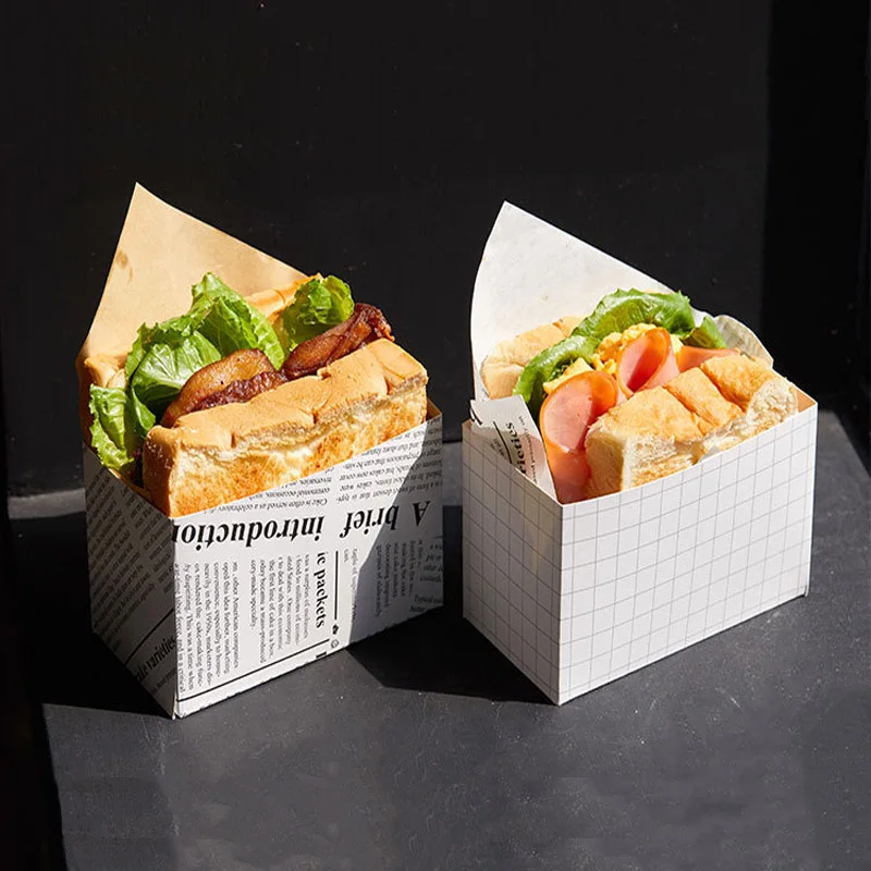 Бумажный пакет для хлеба сэндвичей белая коробка упаковочная бумага картонная