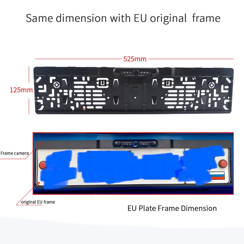 $138.64 New Arrival!Dynamic Trajectory European License Plate Frame Rear View Camera System With Night Vision IR Lights