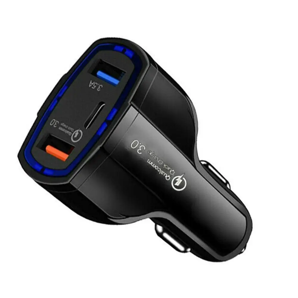 Автомобильное зарядное устройство с 3 портами USB C QC 0 быстрая зарядка