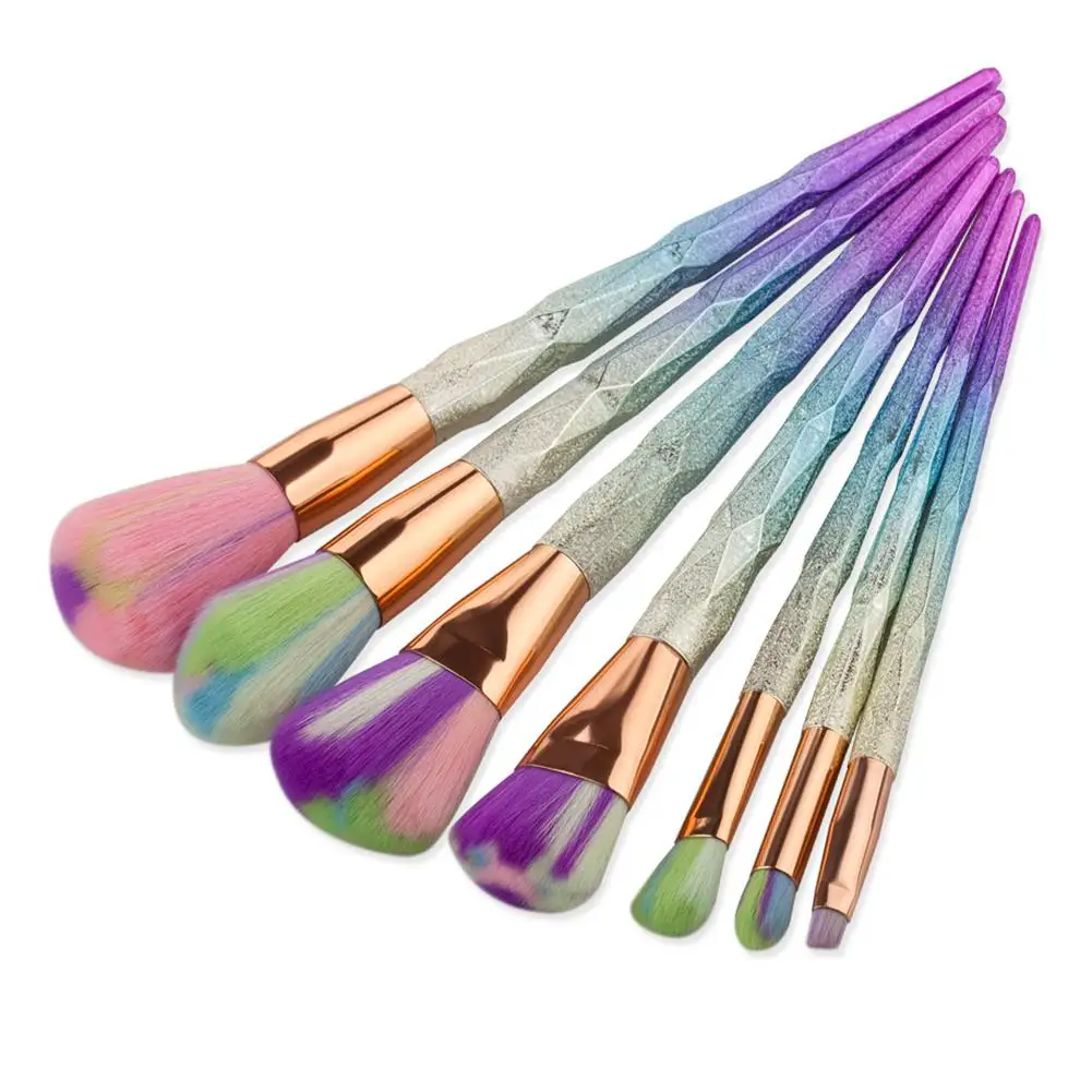 7 шт блестящая Алмазная ручка набор кистей для макияжа Пудра основа бровей лица