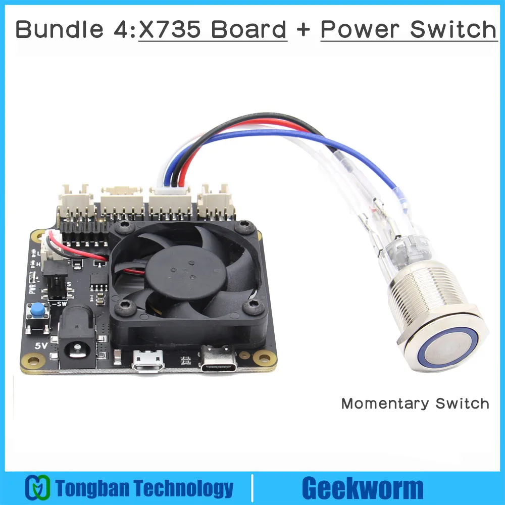 Bundle 4 Raspberry Pi 4 Модель B X735 управление питанием и автоматическое охлаждение плата расширения с безопасным выключением 5 В Макс, 8А выход для Raspberry Pi - Цвет: Bundle 4