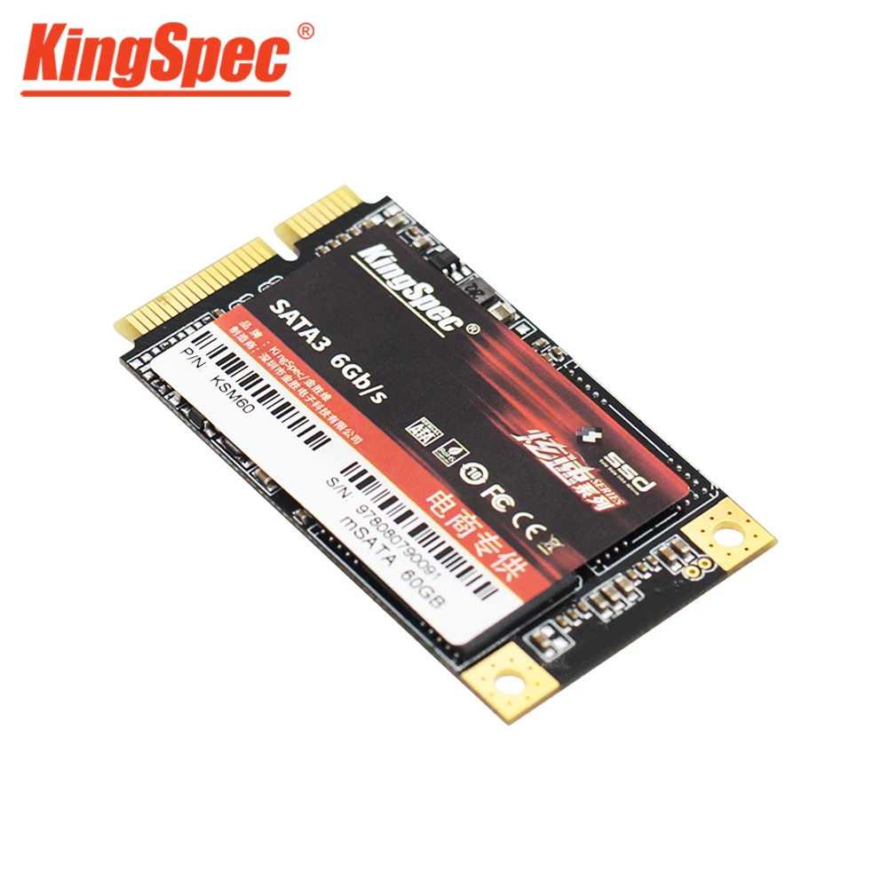 KingSpec Msata SSD твердотельный диск mini SATAIII 60 ГБ 120 240 жесткий Внутренний для ноутбука ПК