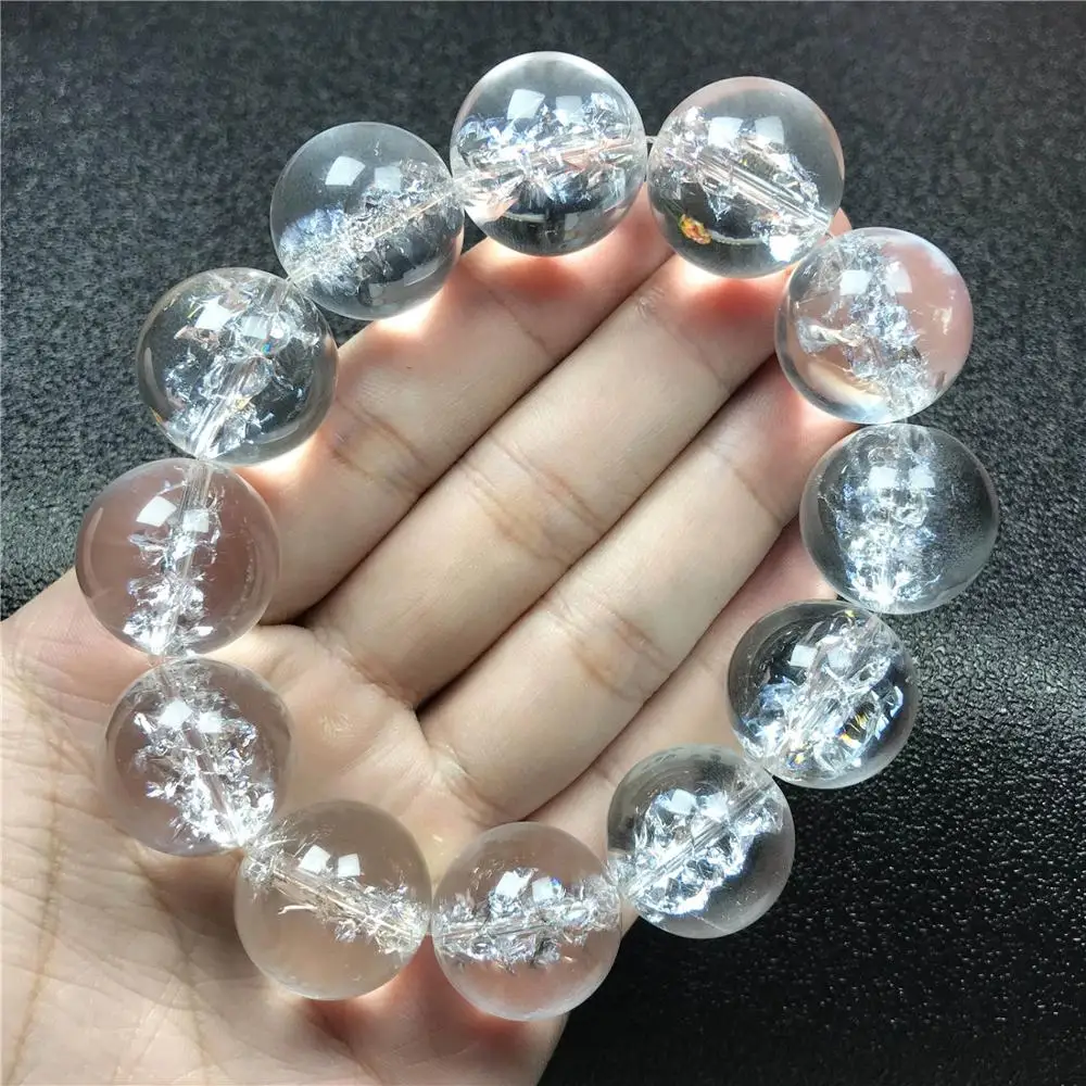 20 мм натуральный Гималайский рок кристалл браслет для женщин и мужчин Мощный