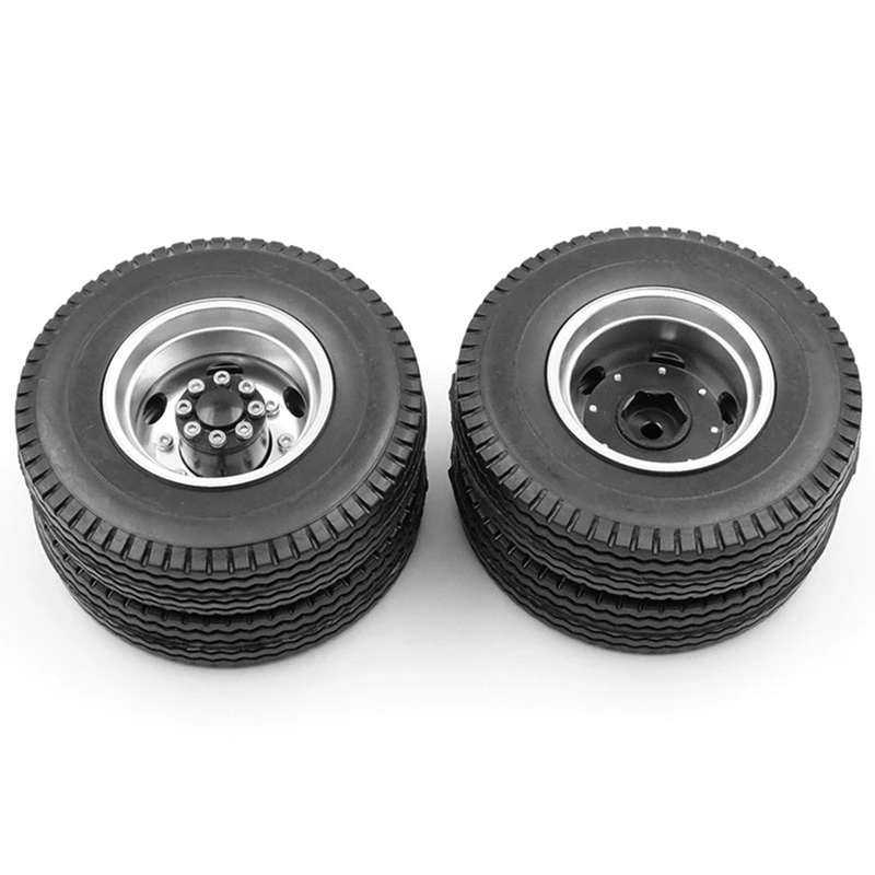 

Metal Unpowered Axle 140mm for 1/14 Tamiya Trailer 1/10 Modification -140mm & Rear Rubber Loader Wheels with Rims