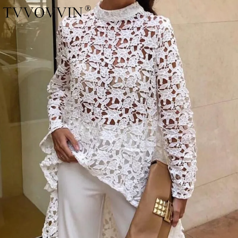 Женская Асимметричная блузка с круглым вырезом и длинным рукавом модель R069 на