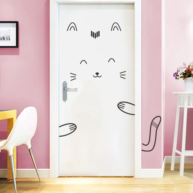 

Cat Door Decal Wall Stickers for Kids Girl Cat Door Wall Sticker Baby Bedroom Door or Wardrobe Cute Deco